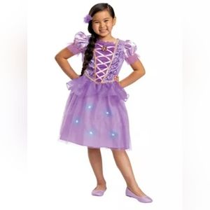 Kids' Disney Princess Rapunzel Deluxe Light Up Halloween Costume Dress with Head